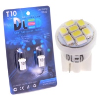 Светодиодная автолампа T10 W5W - SMD 1210 8  (2шт.)